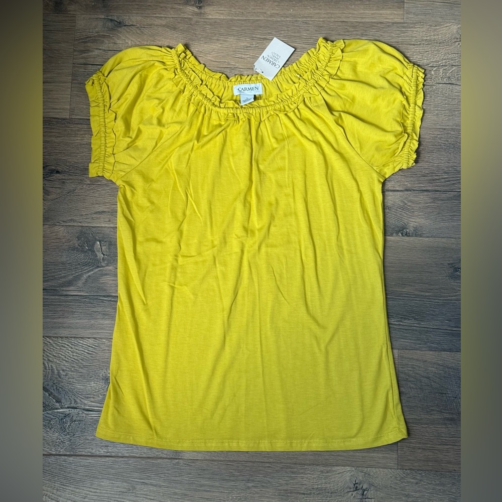 Carmen Marc Volvo Half Sleeve Tunic Lime Green/Yellow Size L NWT